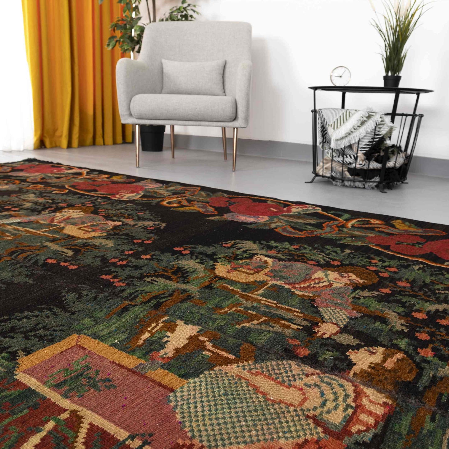 Handmade Gocmen Kilim Wool On Wool Oriental Unique 220 x 340 Cm - 7' 3'' x 11' 2'' Green C001 ER23