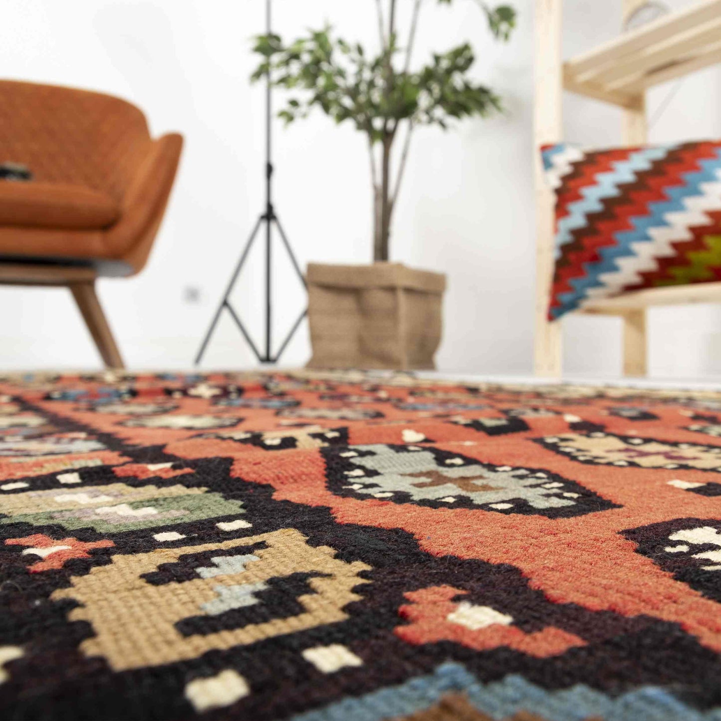 Handmade Gocmen Kilim Wool On Wool Oriental Unique 92 x 160 Cm - 3' 1'' x 5' 3'' Red C014 ER01