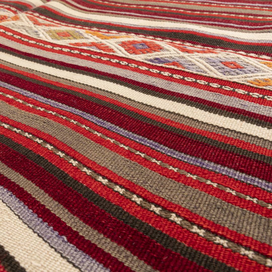 Oriental Kilim Anatolian Handmade Wool On Wool 136 X 250 Cm - 4' 6'' X 8' 3'' Burgundy C021 ER12