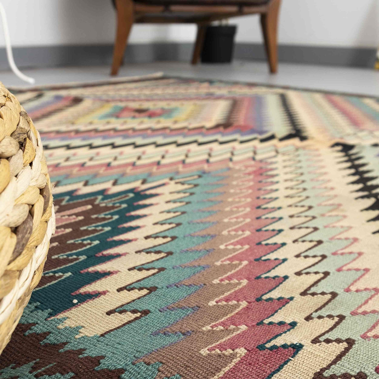 Oriental Kilim Anatolian Handmade Wool On Wool 138 X 198 Cm - 4' 7'' X 6' 6'' Multicolor C016 ER01