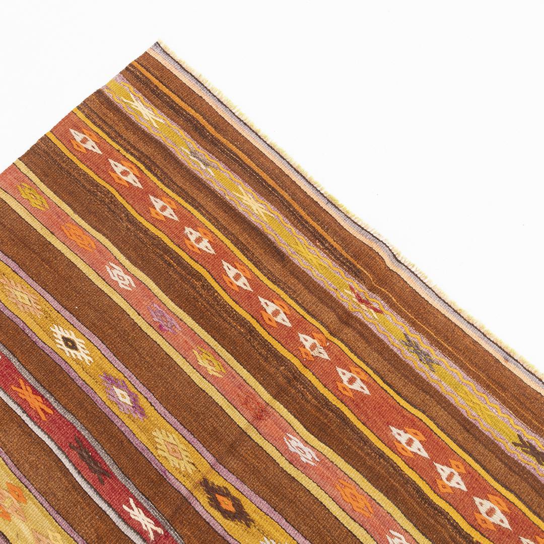 Oriental Kilim Anatolian Handmade Wool On Wool 140 X 225 Cm - 4' 8'' X 7' 5'' Multicolor C016 ER12
