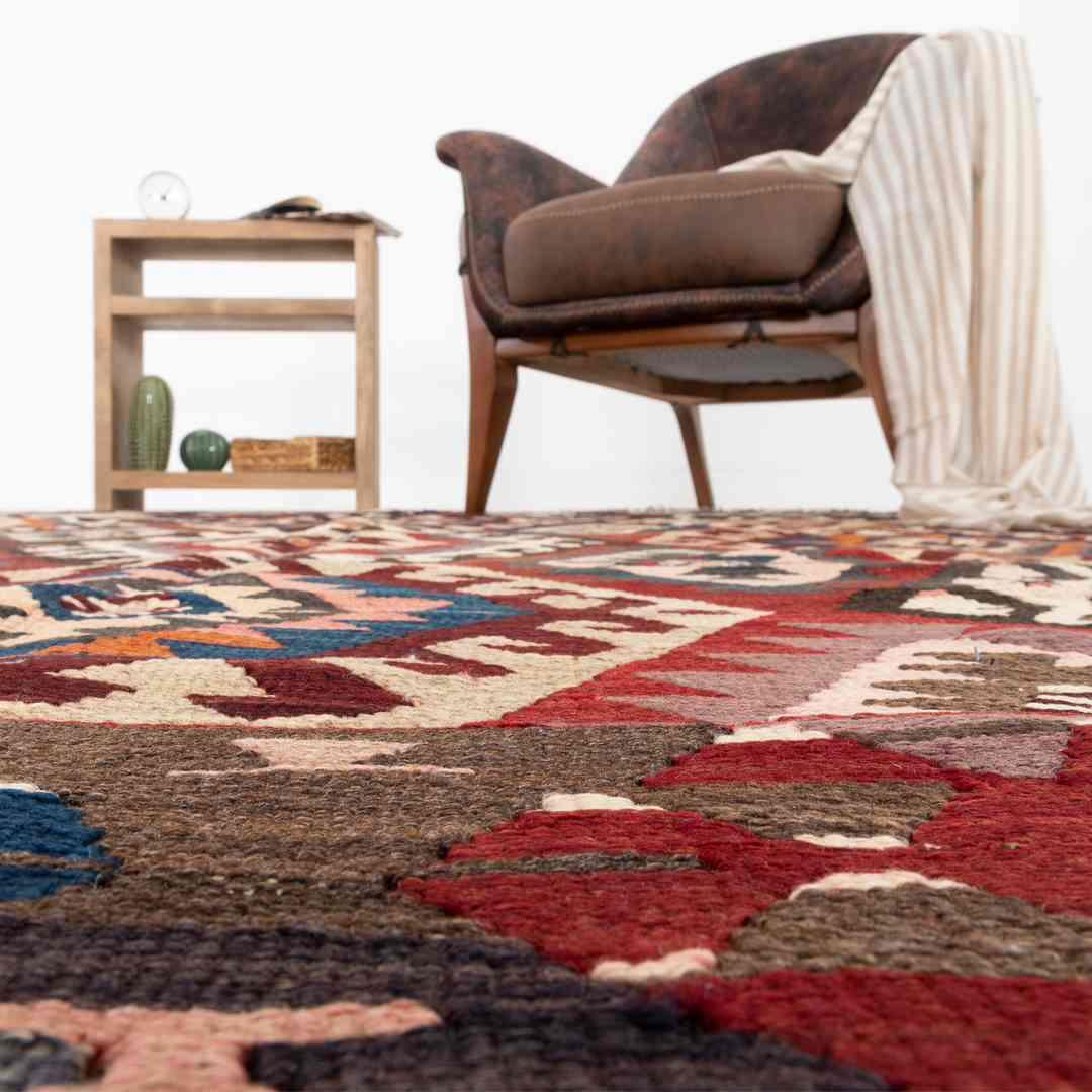 Oriental Kilim Anatolian Handmade Wool On Wool 158 X 221 Cm - 5' 3'' X 7' 4'' Multicolor C016 ER12