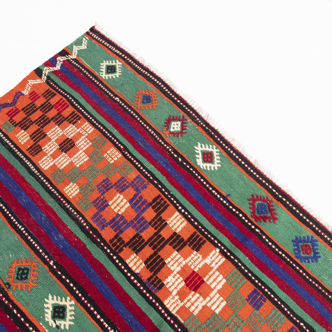 Oriental Kilim Anatolian Handmade Wool On Wool 167 X 200 Cm - 5' 6'' X 6' 7'' Multicolor C016 ER12