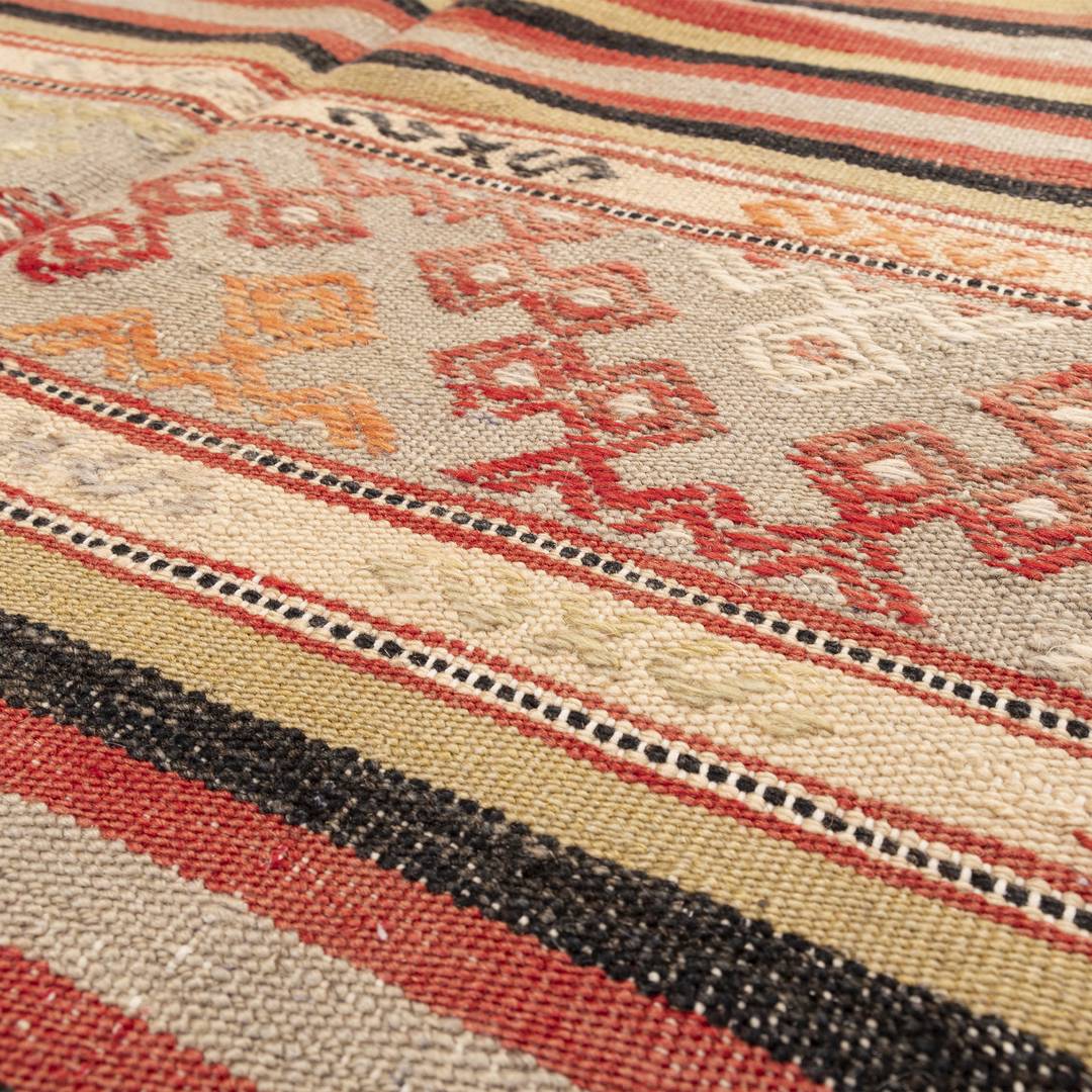 Oriental Kilim Anatolian Handmade Wool On Wool 167 X 258 Cm - 5' 6'' X 8' 6'' Sand C007 ER12