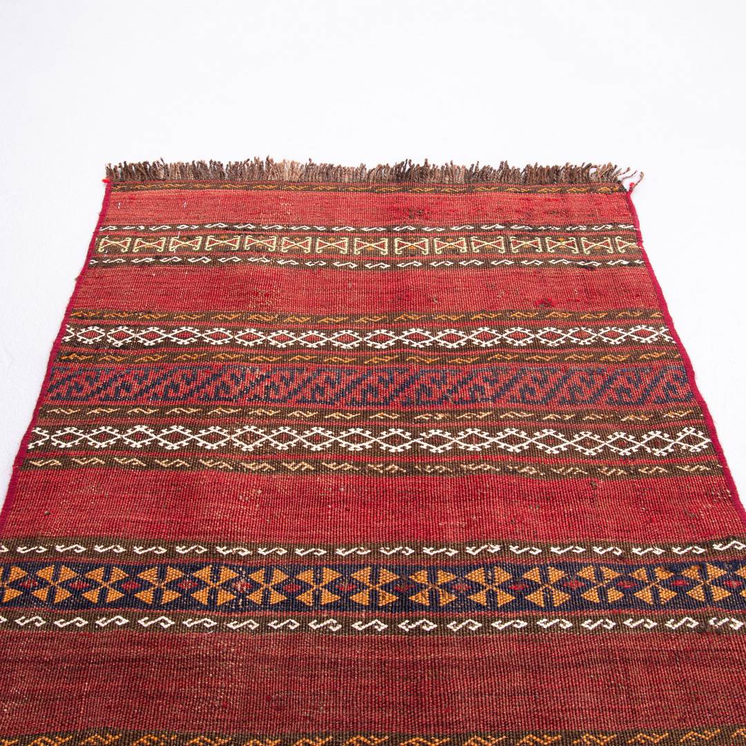 Oriental Kilim Anatolian Handmade Wool On Wool 60 X 90 Cm - 2' X 3' Red C014 ER01