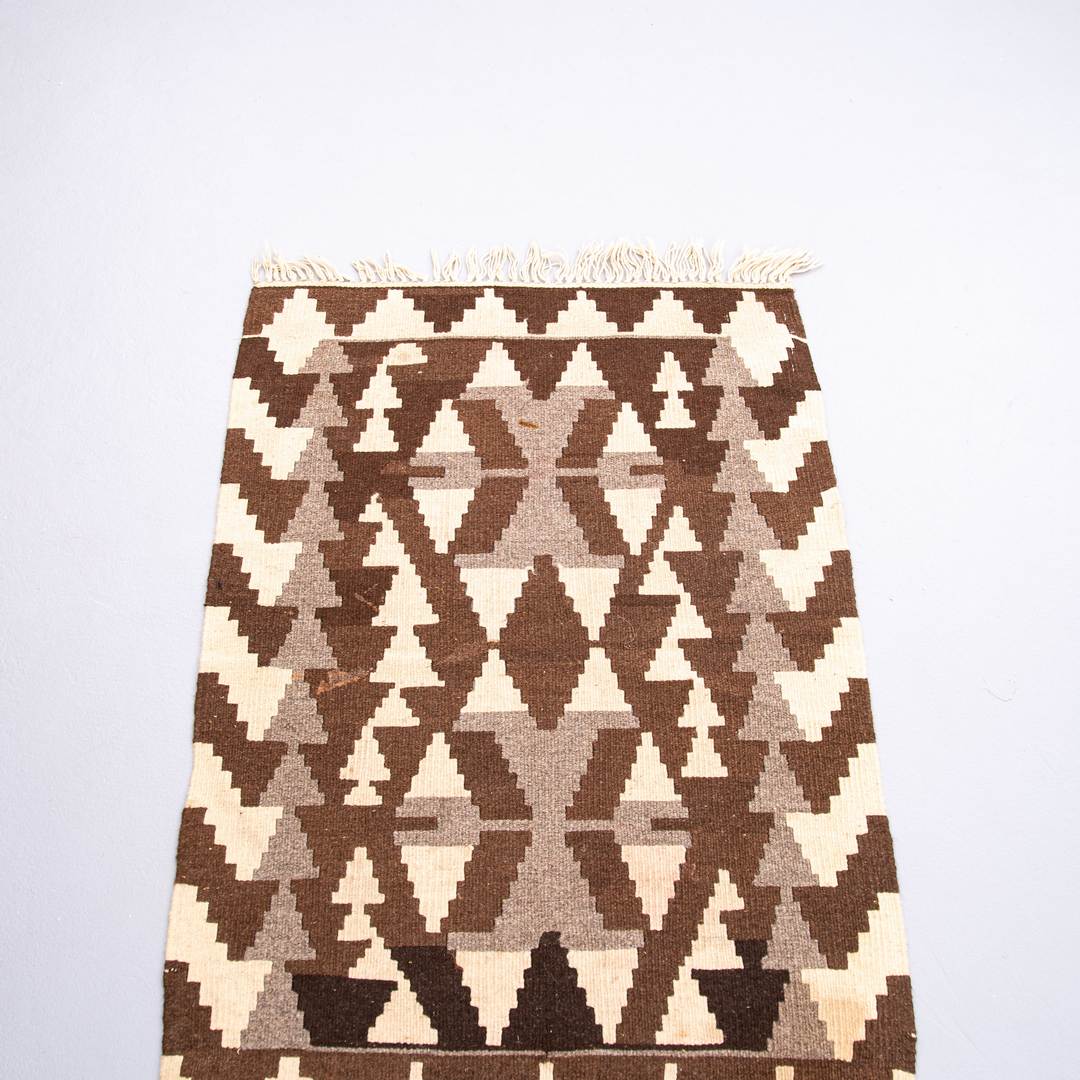 Oriental Kilim Anatolian Handmade Wool On Wool 74 X 104 Cm - 2' 6'' X 3' 5'' Brown C005 ER01