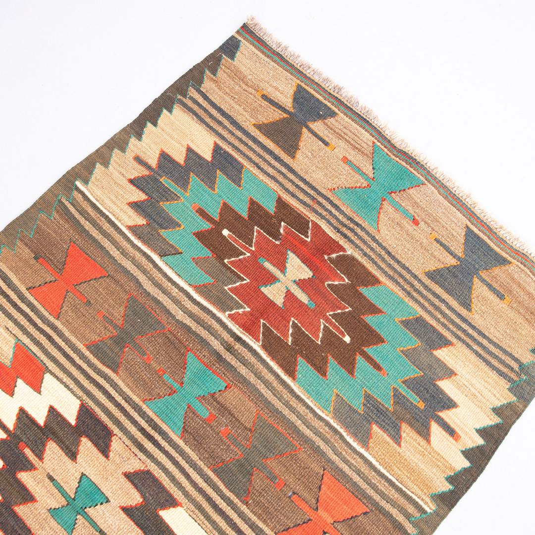 Oriental Kilim Anatolian Handmade Wool On Wool 90 X 180 Cm - 3' X 5' 11'' Stone C009 ER01