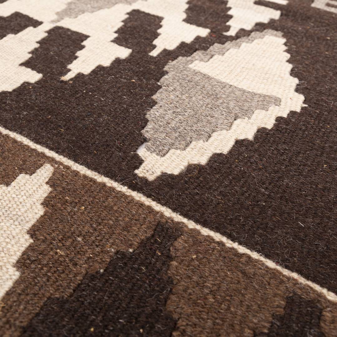 Oriental Kilim Anatolian Handmade Wool On Wool 178 X 195 Cm - 5' 11'' X 6' 5'' Brown C005 ER12