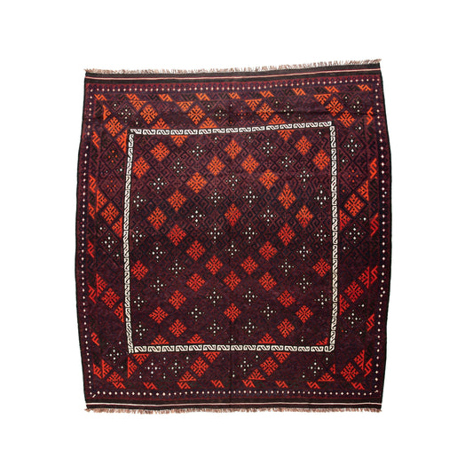 Oriental Kilim Anatolian Handmade Wool On Wool 251 X 270 Cm - 8' 3" X 8' 10" Red C014 ER34