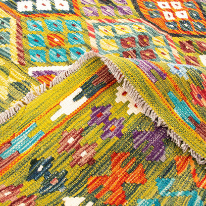 Oriental Kilim Anatolian Handmade Wool On Wool 253 X 349 Cm - 8' 4'' X 11' 5'' Green C001