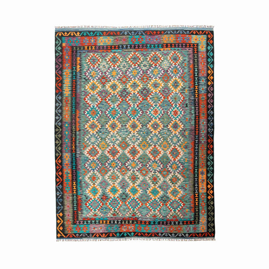 Oriental Kilim Anatolian Handmade Wool On Wool 299 X 395 Cm - 9' 10'' X 13' 0'' Green C015