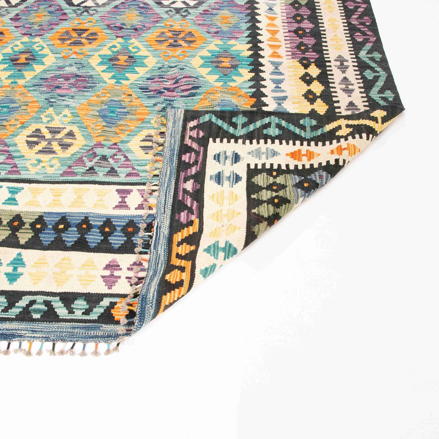 Oriental Kilim Anatolian Handmade Wool On Wool 302 X 392 Cm - 9' 11'' X 12' 10'' Green C003