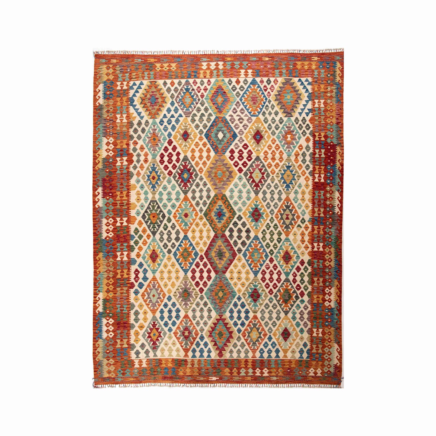 Oriental Kilim Anatolian Handmade Wool On Wool 304 X 393 Cm - 10' 0'' X 12' 11''  Orange C011 ER34