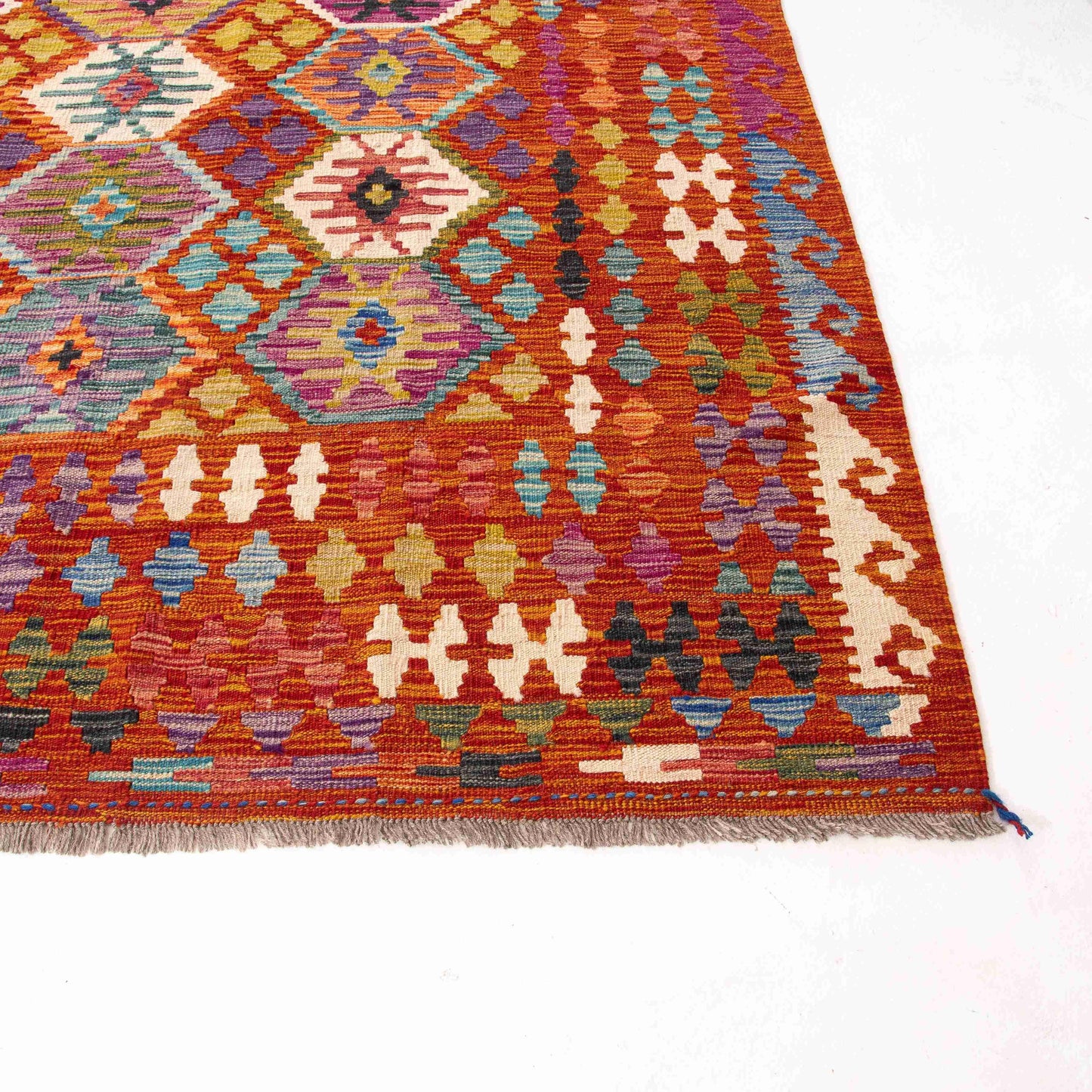 Oriental Kilim Anatolian Handmade Wool On Wool 309 X 392 Cm - 10' 2'' X 12' 10'' Orange C011