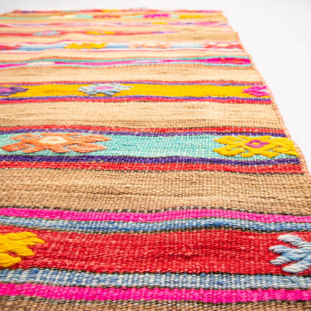 Oriental Kilim Anatolian Handmade Wool On Wool 72 X 137 Cm - 2' 5'' X 4' 6'' Stone C009 ER01