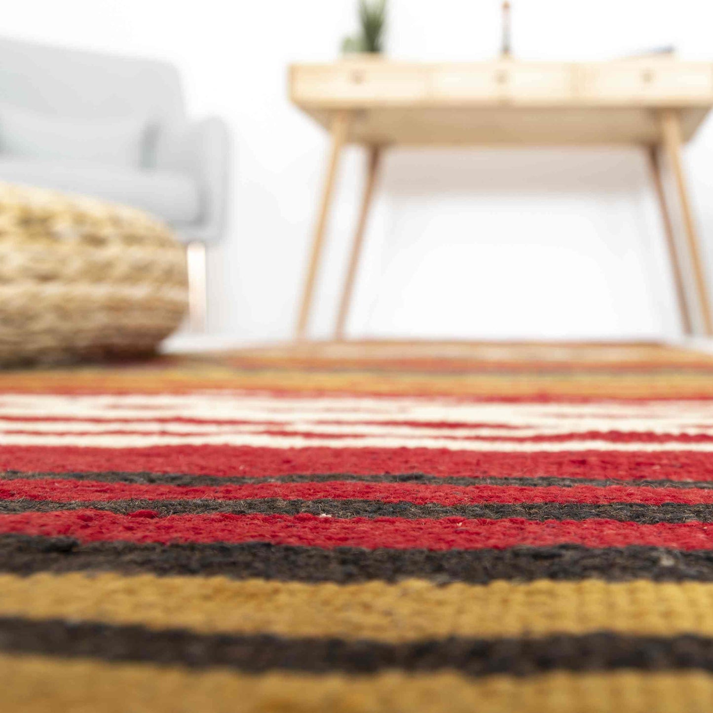 Pasillo oriental Kilim de Anatolia, hecho a mano, de lana sobre lana, 74 x 381 cm, rojo C014 ER12