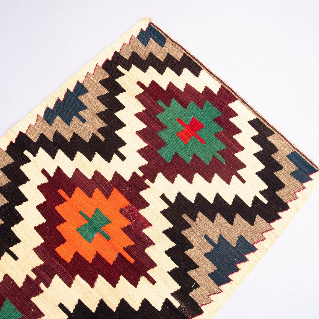 Oriental Kilim Anatolian Handmade Wool On Wool 88 X 138 Cm - 2' 11'' X 4' 7'' Multicolor C016 ER01