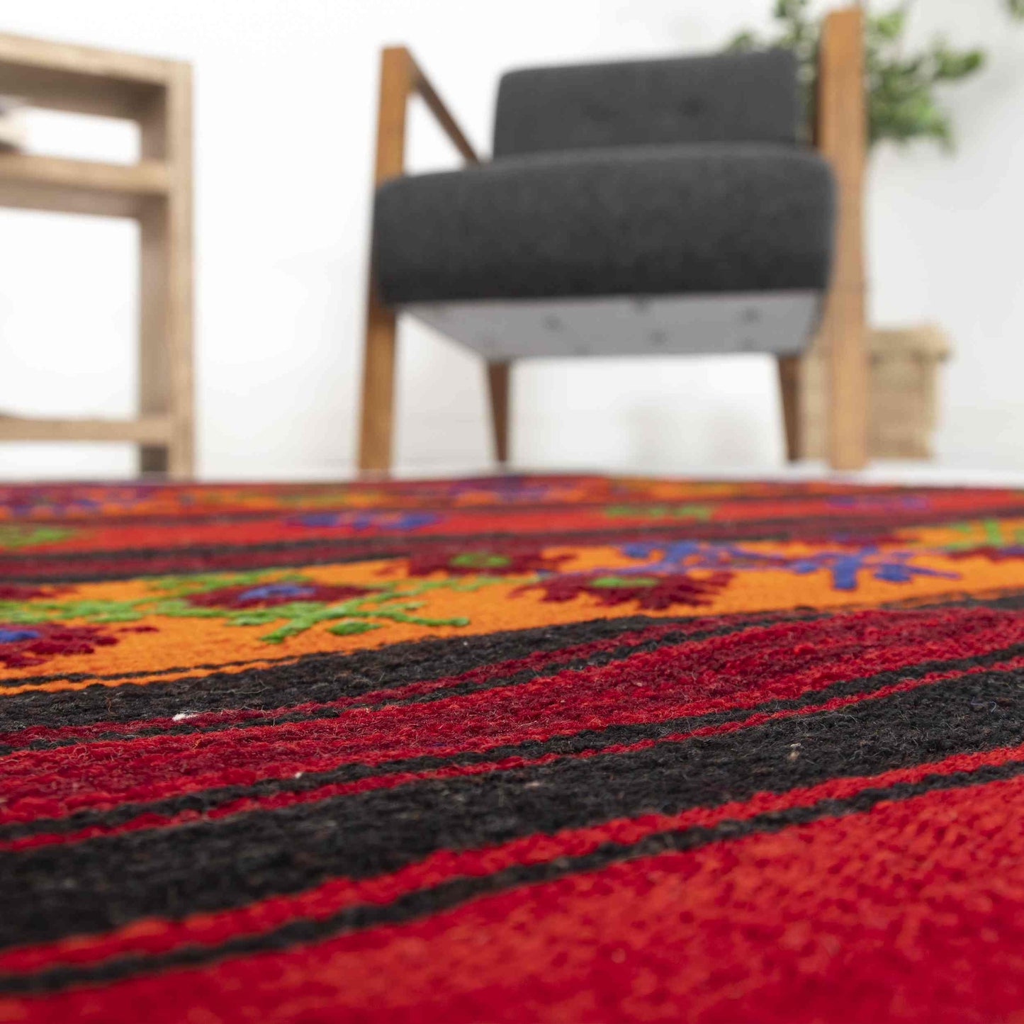 Oriental Runner Kilim Anatolian Handmade Wool On Wool 92 x 390 Cm - 3' 1'' x 12' 10'' Red C014 ER12
