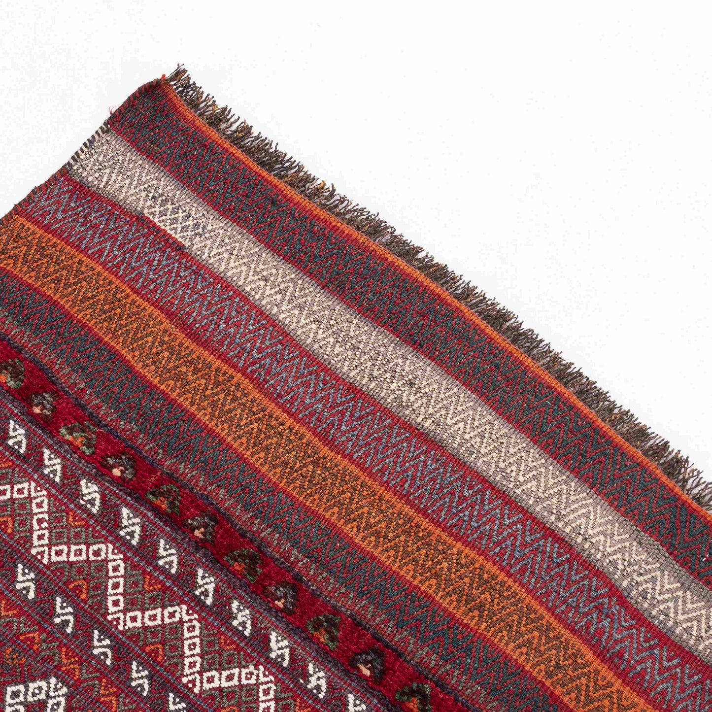 Oriental Kilim Bahtiyari Handmade Wool On Wool 94 X 182 Cm - 3' 2'' X 6' Burgundy C021 ER01