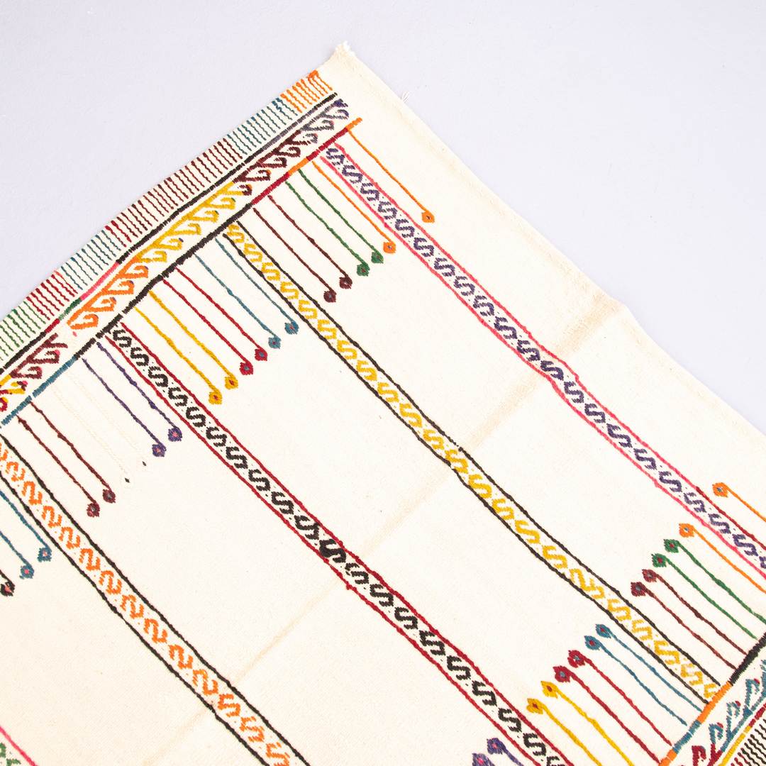 Oriental Kilim Cicim Handmade Wool On Wool 100 X 167 Cm - 3' 4'' X 5' 6'' Sand C007 ER01