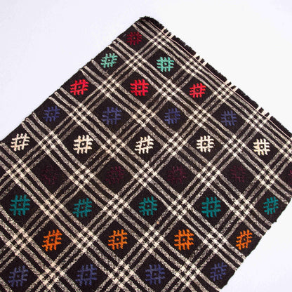 Oriental Kilim Cicim Handmade Wool On Wool 74 X 109 Cm - 2' 6'' X 3' 7'' Black C002 ER01