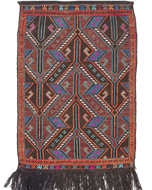 Oriental Kilim Cicim Handmade Wool On Wool 78 X 104 Cm - 2' 7'' X 3' 5'' Orange C011 ER01