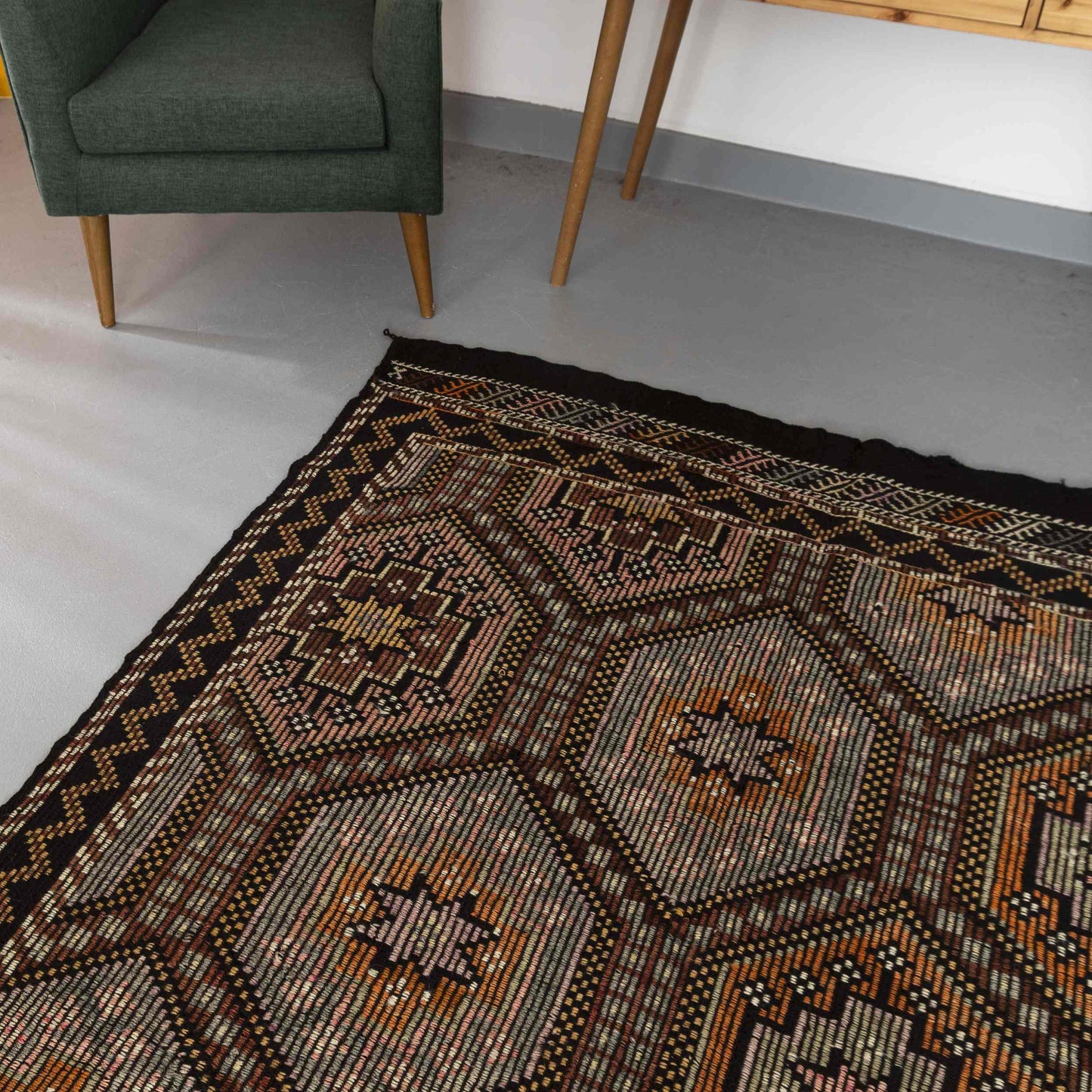 Oriental Kilim Cicim Handmade Wool On Wool 162 x 348 Cm - 5' 4'' x 11' 6'' Multicolor C016 ER23