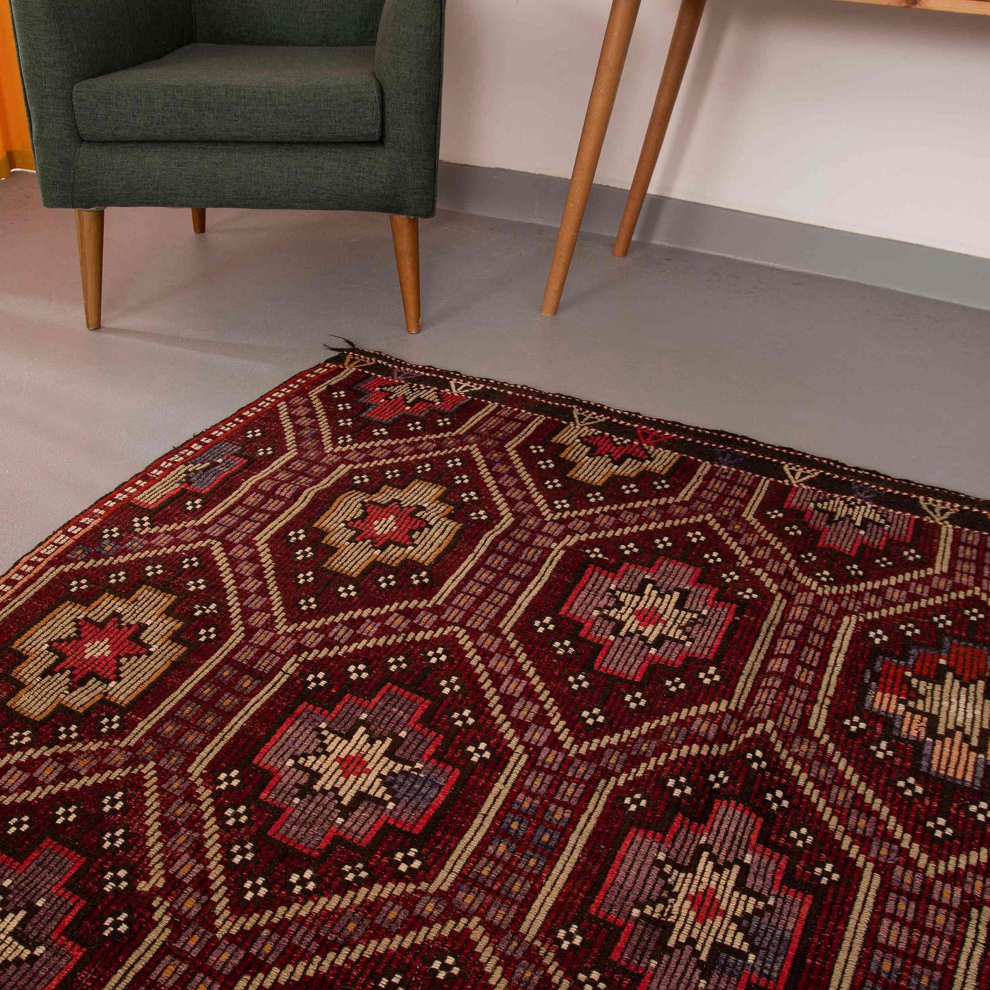 Oriental Kilim Cicim Handmade Wool On Wool 186 x 315 Cm - 6' 2'' x 10' 5'' Red C014 ER23