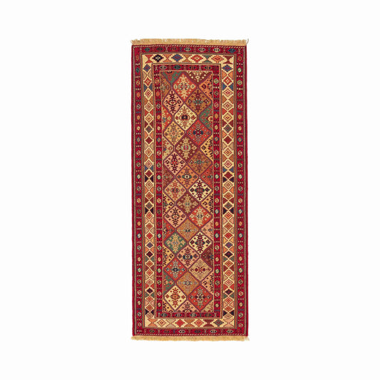 Oriental Kilim Rahrah Handmade Wool On Wool 80 X 197 Cm - 2' 7'' X 6' 6'' Red C014