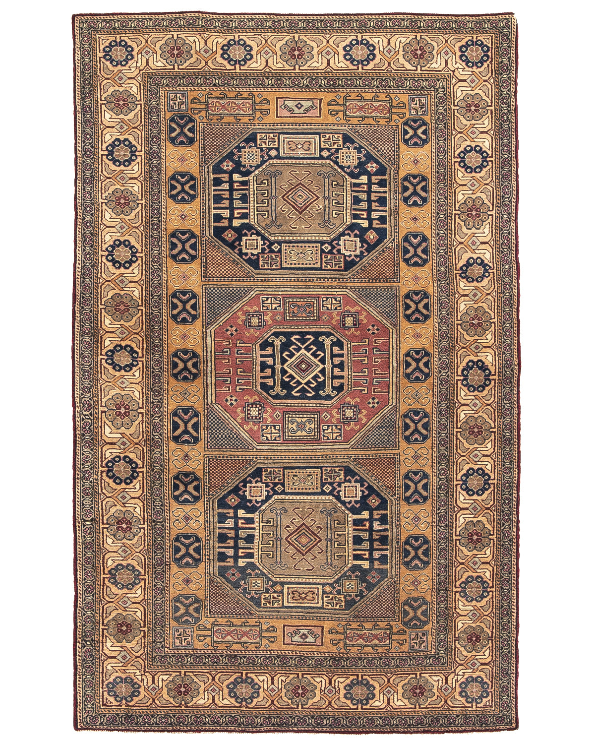 Oriental Rug Anatolian Hand Knotted Wool On Cotton 120 X 187 Cm - 4' X 6' 2'' Brown C005 ER01