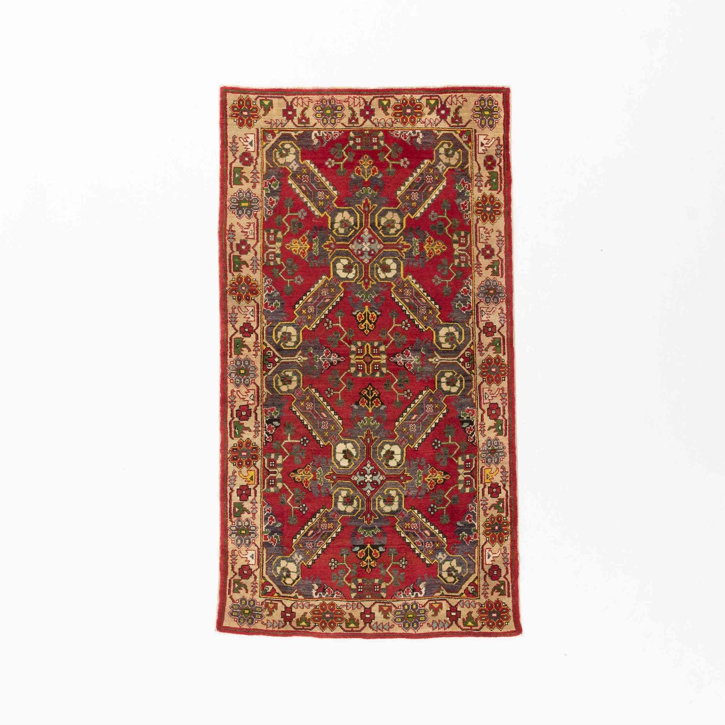 Oriental Rug Anatolian Hand Knotted Wool On Wool 116 X 220 Cm - 3' 10'' X 7' 3'' Red C014 ER01