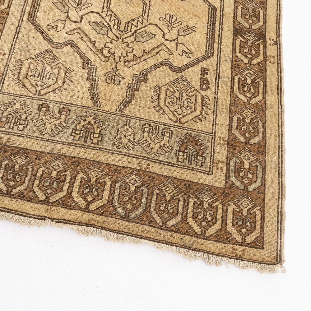 Alfombra oriental de Anatolia anudada a mano de lana sobre lana 116 X 240 cm - 3' 10'' X 7' 11'' Arena C007 ER01