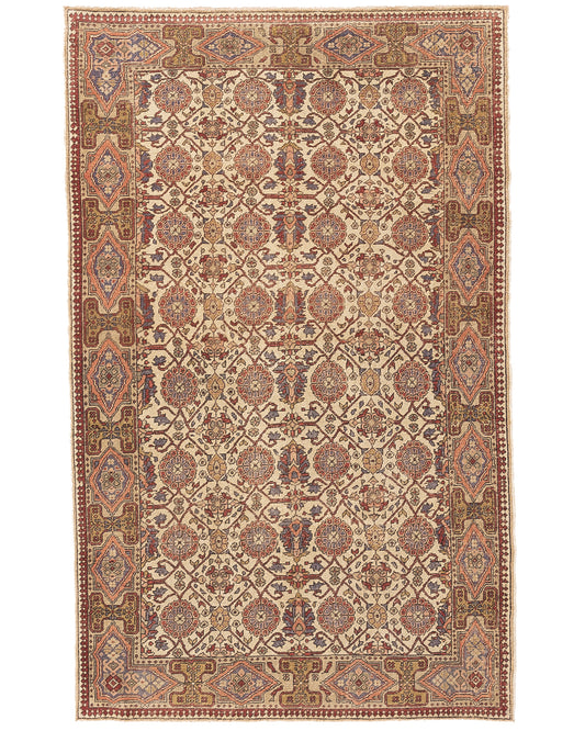 Oriental Rug Anatolian Hand Knotted Wool On Wool 135 X 218 Cm - 4' 6'' X 7' 2'' Sand C007 ER12