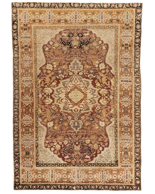 Oriental Rug Anatolian Hand Knotted Wool On Wool 137 X 202 Cm - 4' 6'' X 6' 8'' Stone C009 ER01
