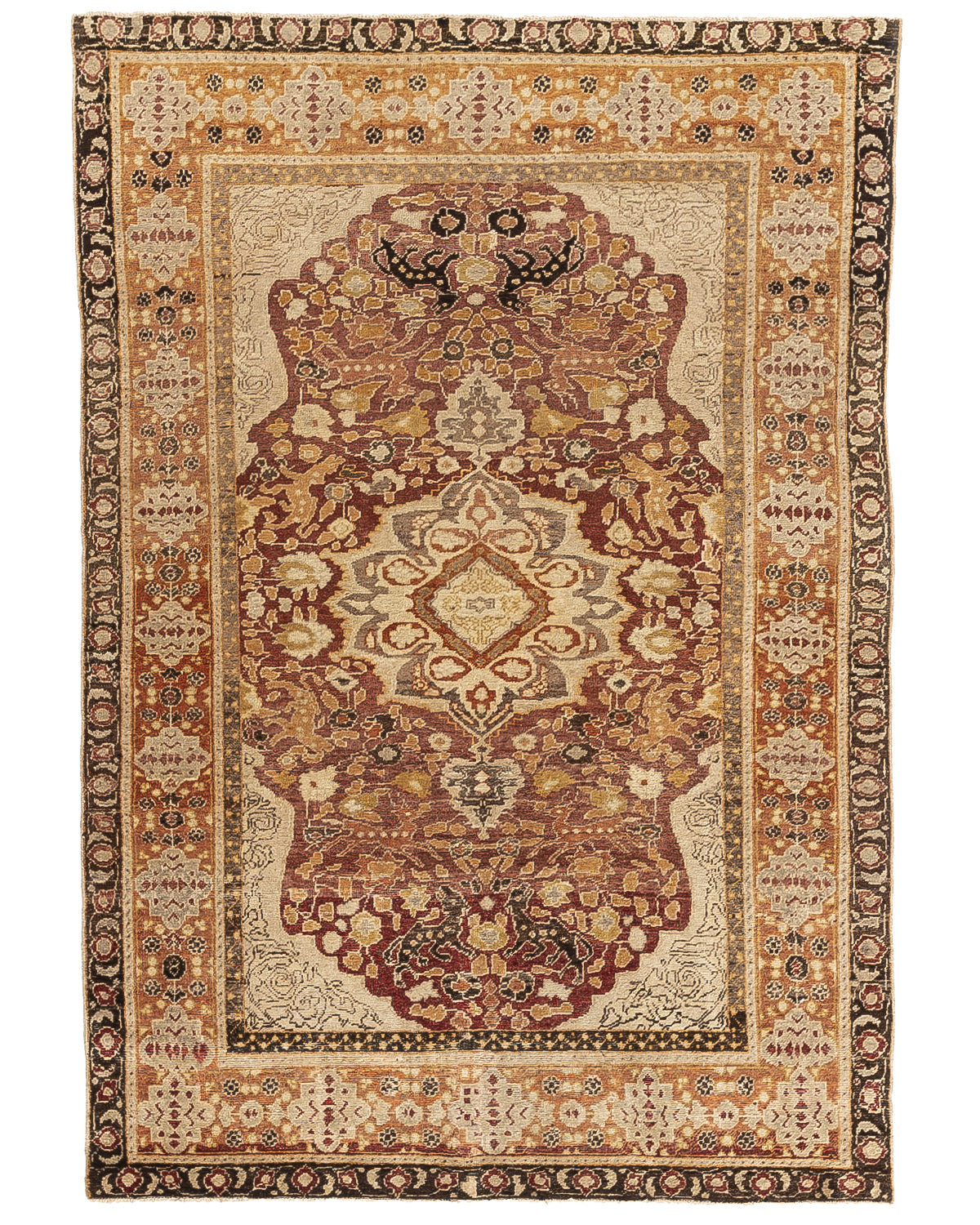 Oriental Rug Anatolian Hand Knotted Wool On Wool 137 X 202 Cm - 4' 6'' X 6' 8'' Stone C009 ER01