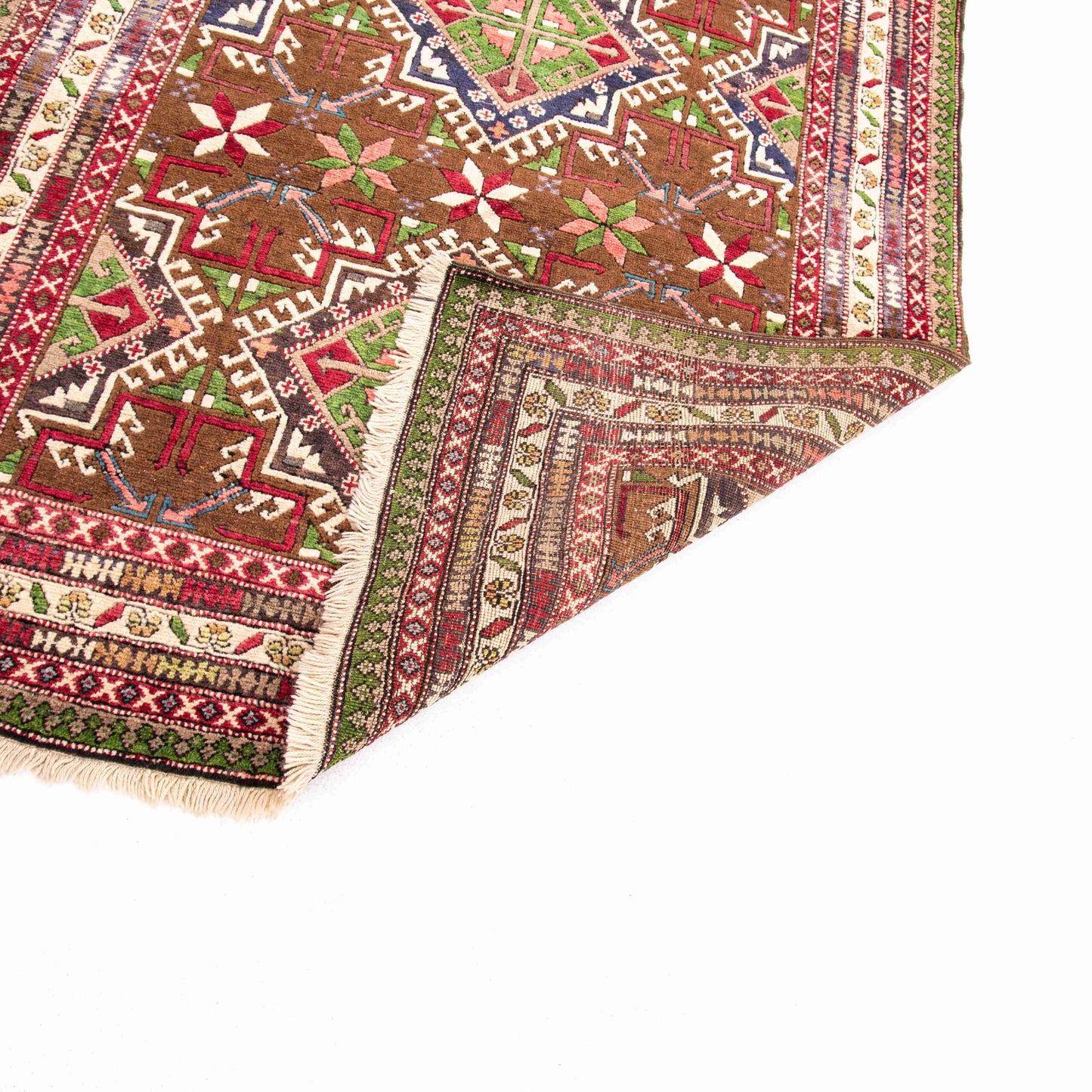 Oriental Rug Anatolian Hand Knotted Wool On Wool 140 X 170 Cm - 4' 8'' X 5' 7'' Brown C005 ER01