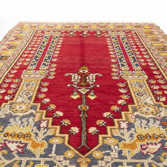 Oriental Rug Anatolian Hand Knotted Wool On Wool 140 X 195 Cm - 4' 8'' X 6' 5'' Red C014 ER01