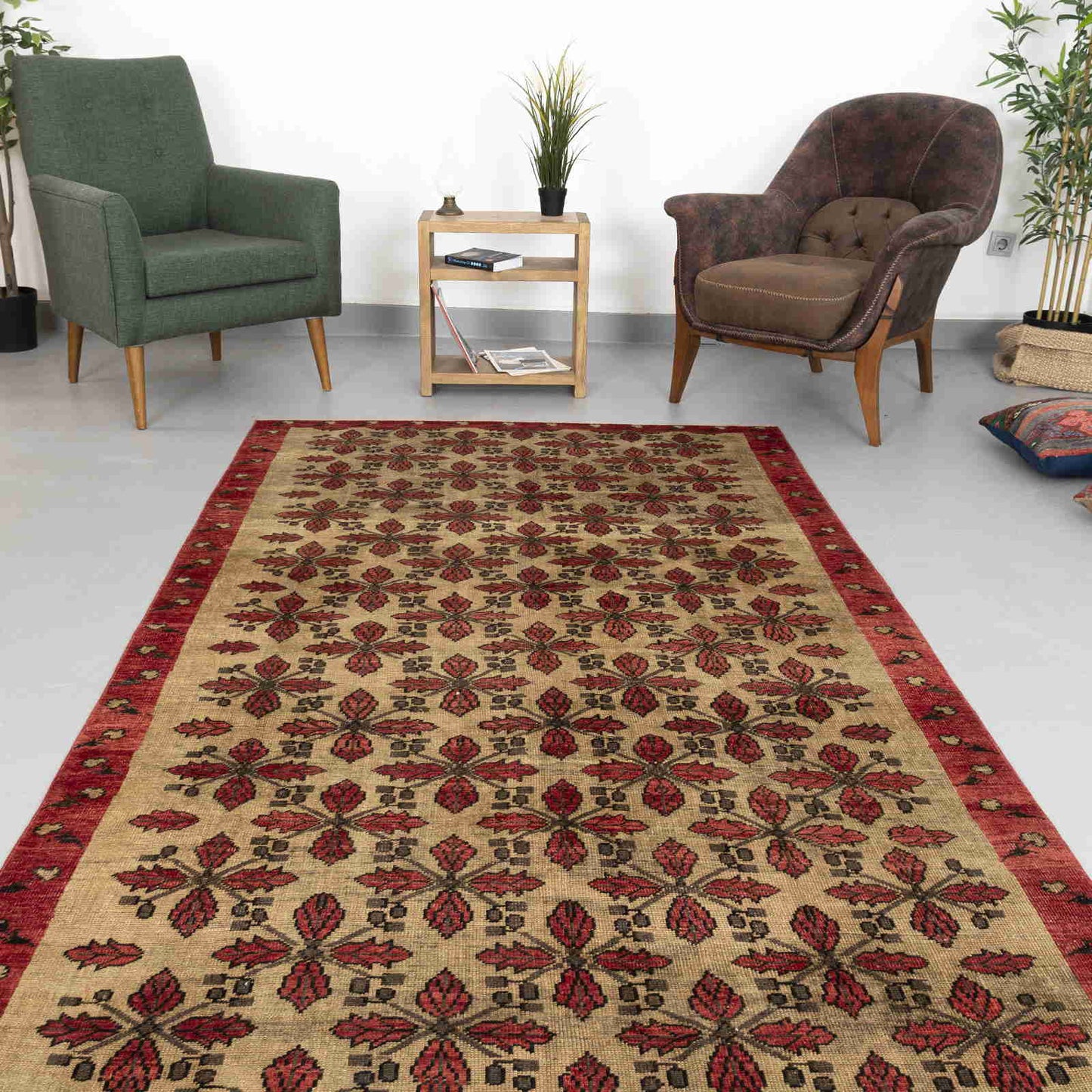 Oriental Rug Anatolian Hand Knotted Wool On Wool 151 X 274 Cm - 5' X 9' Red C014 ER12