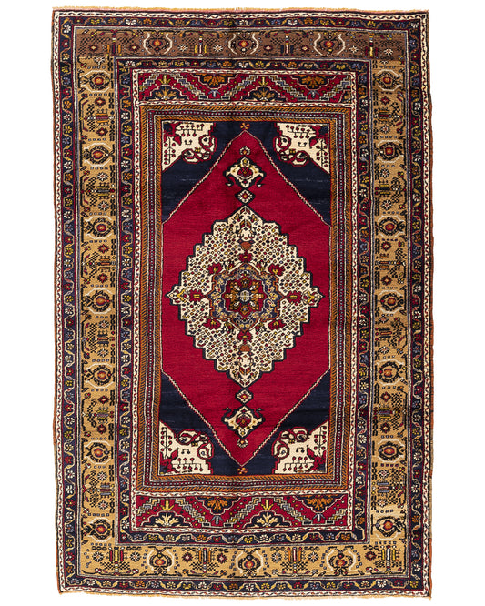 Oriental Rug Anatolian Hand Knotted Wool On Wool 163 X 294 Cm - 5' 5'' X 9' 8'' Red C014 ER12