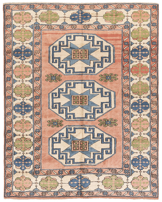 Oriental Rug Anatolian Hand Knotted Wool On Wool 185 X 230 Cm - 6' 1'' X 7' 7'' Pink C004 ER12