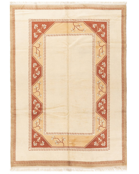 Oriental Rug Anatolian Hand Knotted Wool On Wool 203 X 284 Cm - 6' 8'' X 9' 4'' Sand C007 ER23