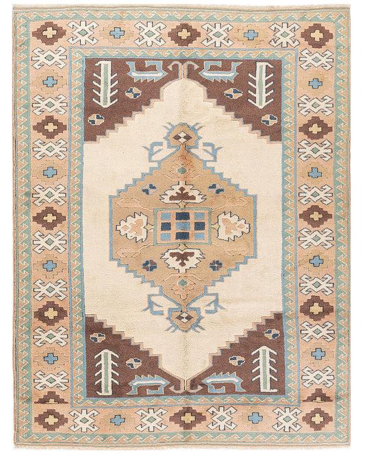 Oriental Rug Anatolian Hand Knotted Wool On Wool 212 X 275 Cm - 7' X 9' 1'' Brown C005 ER23