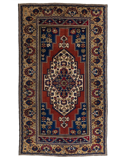 Oriental Rug Anatolian Hand Knotted Wool On Wool 225 X 395 Cm - 7' 5'' X 13' Navy Blue C012 ER34