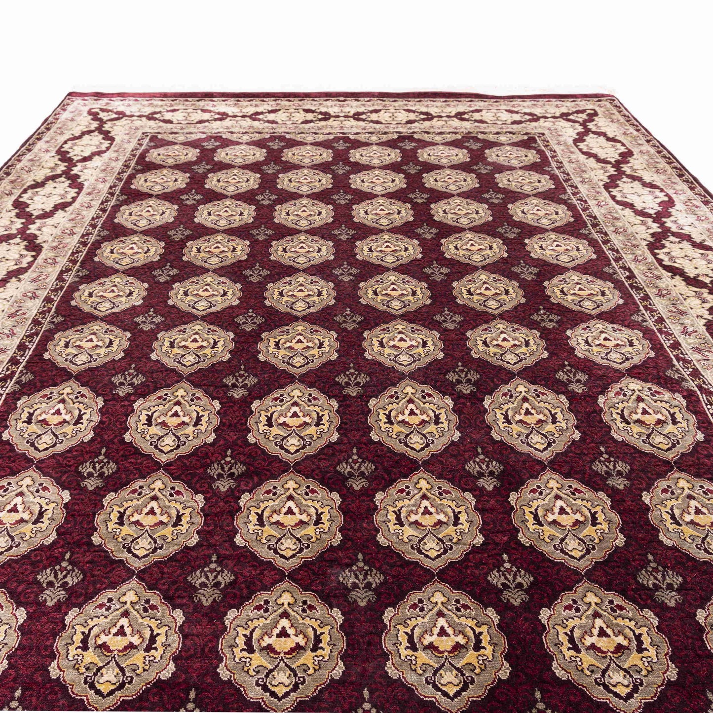 Oriental Rug Anatolian Handmade Pure Silk - 149 X 200 Cm - 4' 11'' X 6' 7'' Burgundy C021 ER12