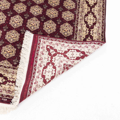 Oriental Rug Anatolian Handmade Pure Silk - 149 X 200 Cm - 4' 11'' X 6' 7'' Burgundy C021 ER12