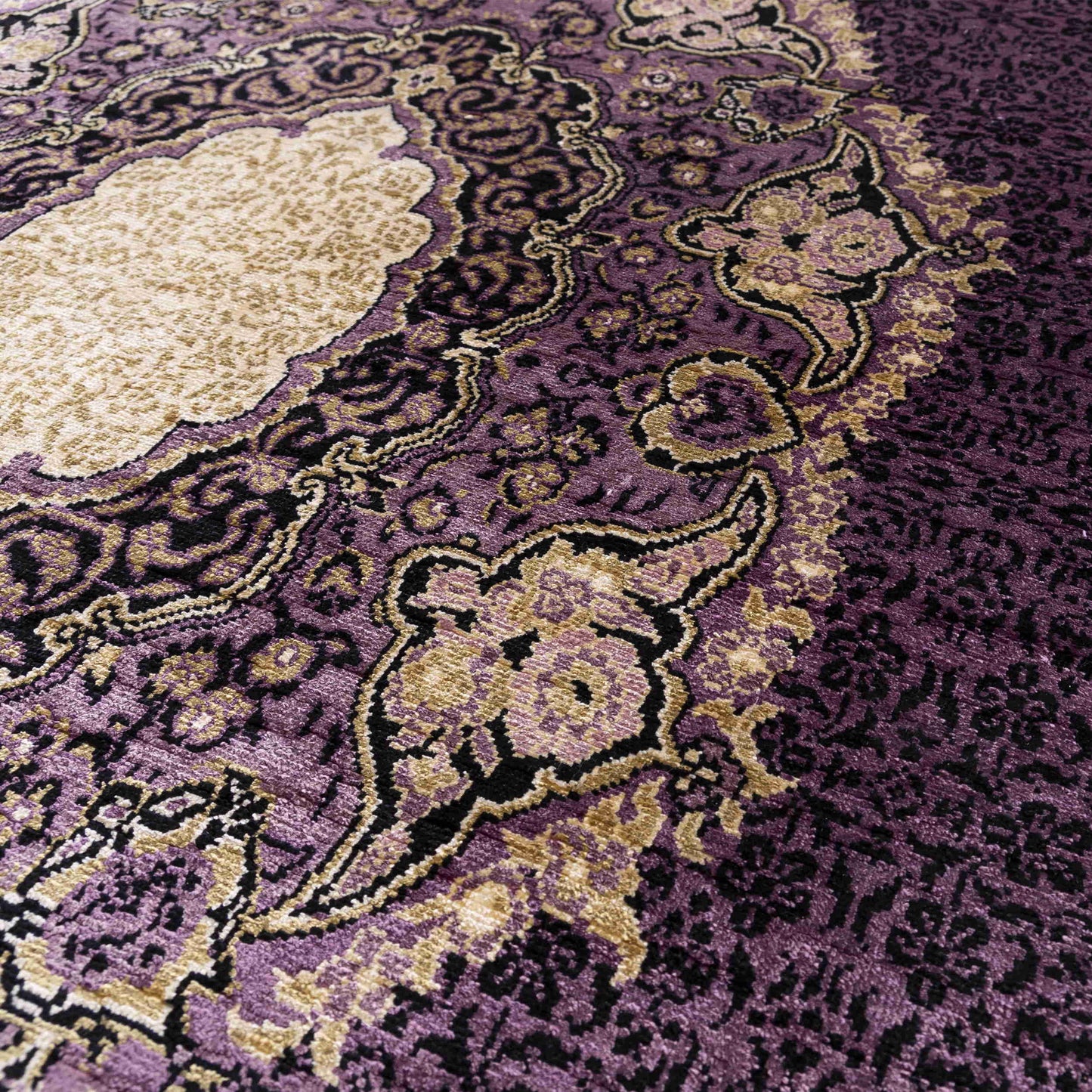 Oriental Rug Anatolian Handmade Pure Silk - 164 X 253 Cm - 5' 5'' X 8' 4'' Purple C017 ER12