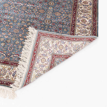 Oriental Rug Anatolian Handmade Pure Silk - 180 X 266 Cm - 5' 11'' X 8' 9'' Light Blue C013 ER12