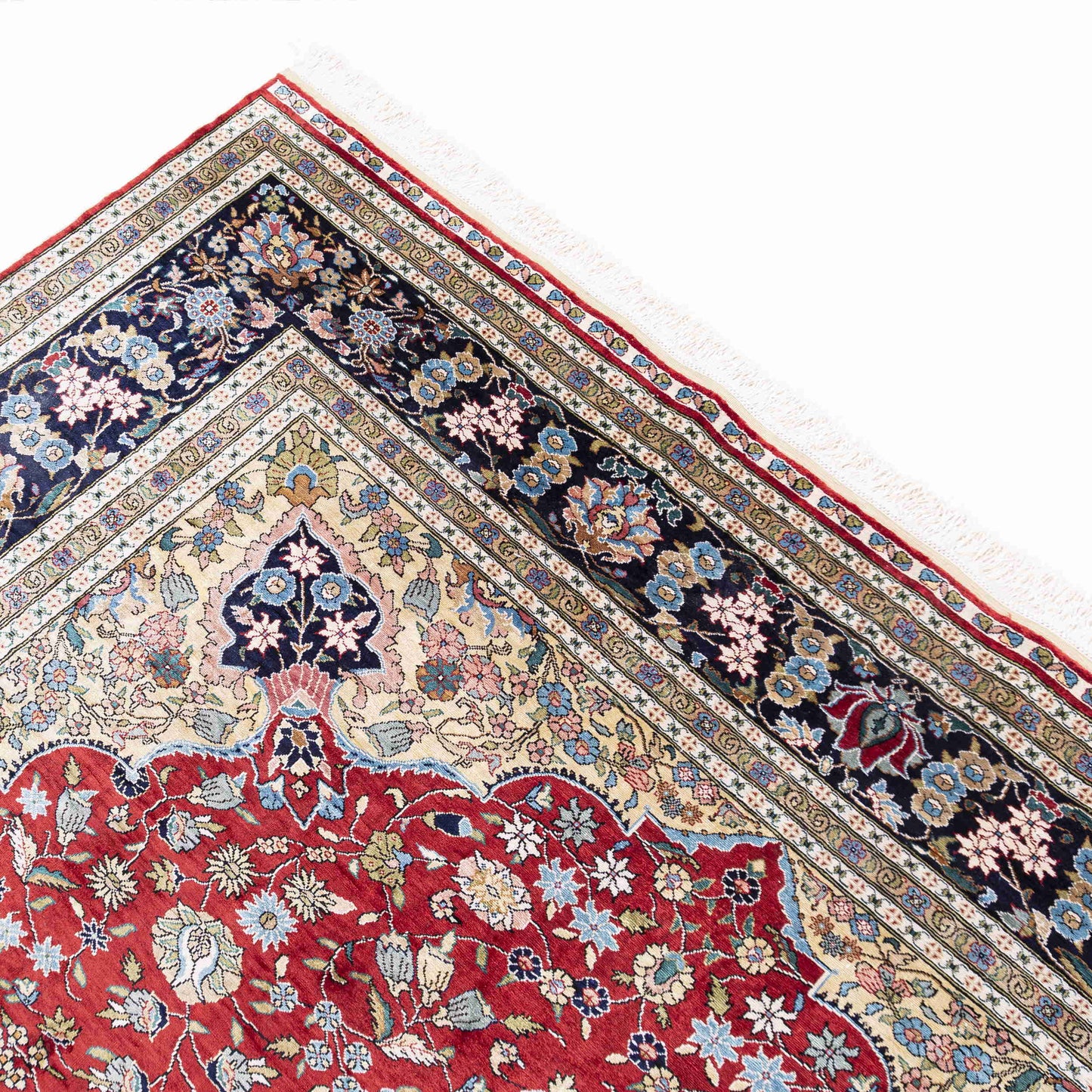 Oriental Rug Anatolian Handmade Pure Silk - 197 X 291 Cm - 6' 6'' X 9' 7'' Red C014 ER23