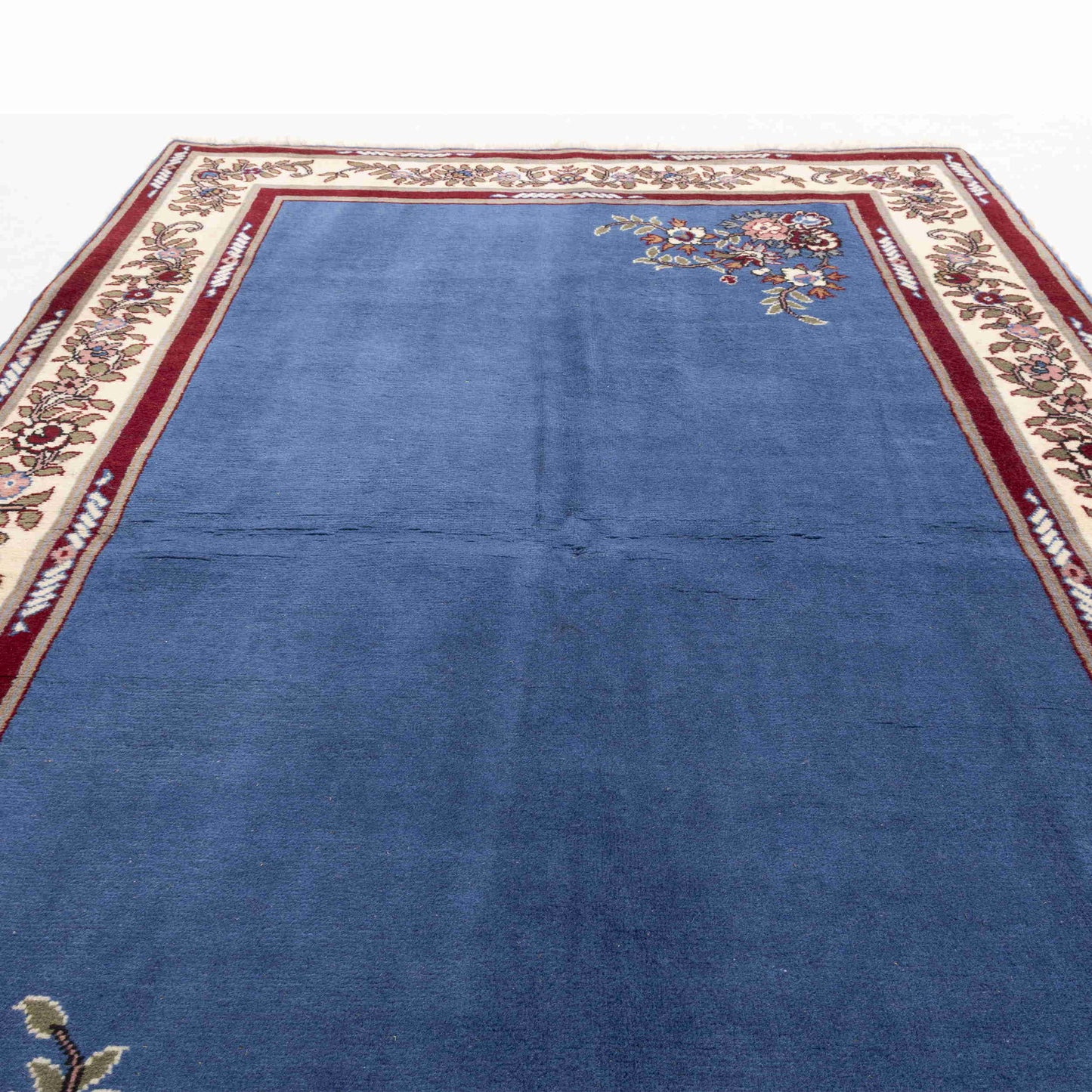 Oriental Rug Anatolian Handmade Wool On Cotton 118 X 180 Cm - 3' 11'' X 5' 11'' Blue C010 ER01