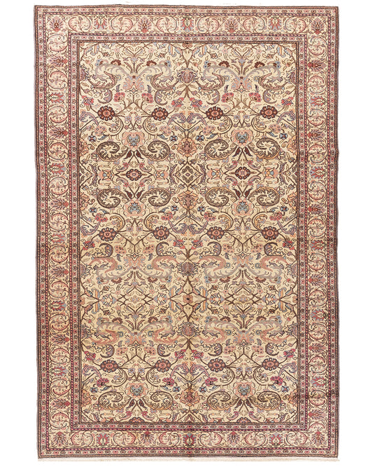 Oriental Rug Anatolian Handmade Wool On Cotton 195 X 293 Cm - 6' 5'' X 9' 8'' Sand C007 ER23